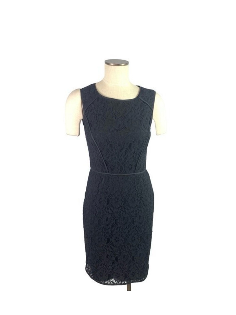 Ann Taylor Sleeveless Lace Sheath Size 4 Little Black Dress Classic LBD